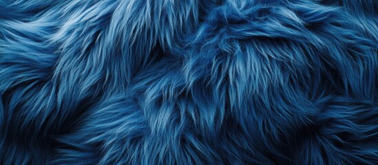Fototapeta premium Soft blue faux fur texture with rich dark cyan and azure tones, layered in wavy patterns creating depth and warmth throughout the image.
