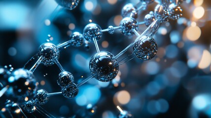 Atom Cell Molecular Structure Glowing Spheres