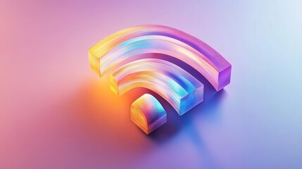 Obraz premium Digital Wi-Fi icon, symbolizing the concept of network and wireless technology, visualized as a three-dimensional graphic illustration. 