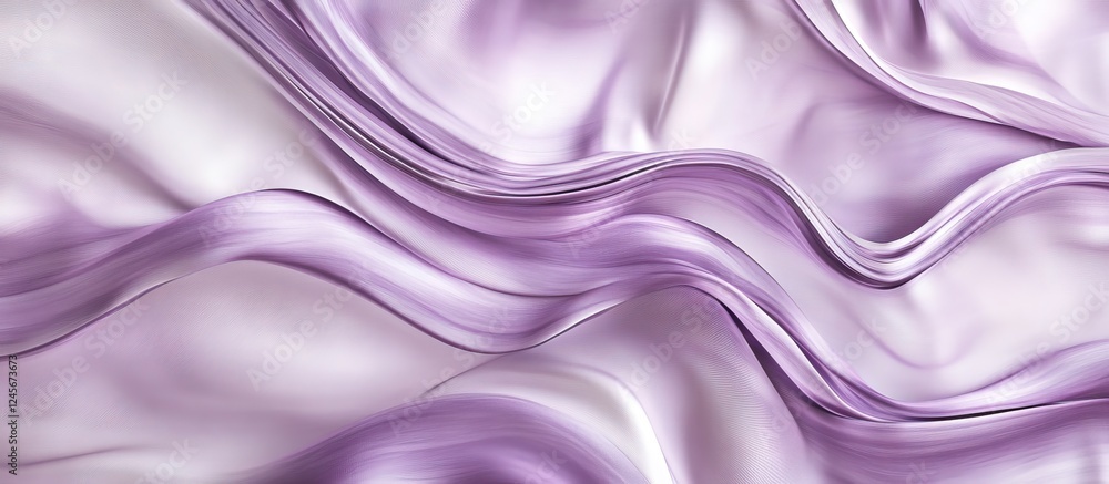 Poster elegant flowing lavender satin fabric with soft waves and light reflections, creating a luxurious te