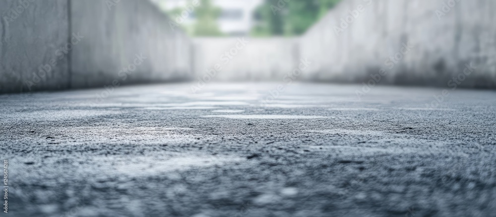 Poster grungy grey concrete wall with a textured damp surface and a blurred background creates an abstract 