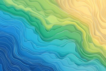 Fototapeta premium Simplified Topographic Map Featuring Contour Lines in Vibrant Gradient Colors