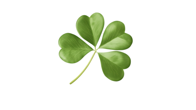 Four leaf clover isolated on transparent or white background