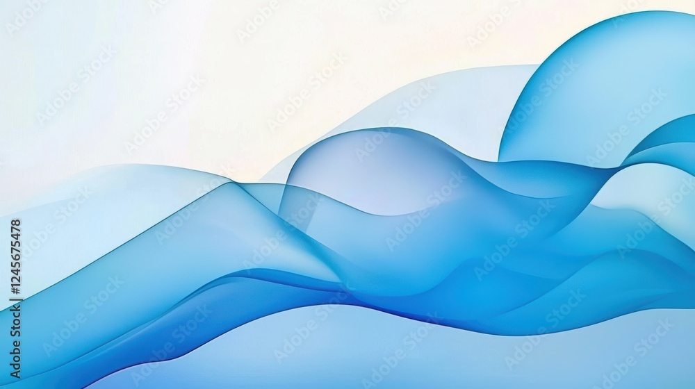 Poster minimal light blue abstract background with gradients and soft waves