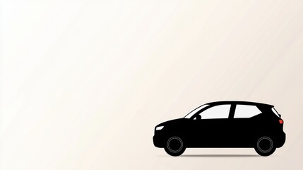 Obraz premium Minimalist Outline Design of an Automotive Car on a Light Background