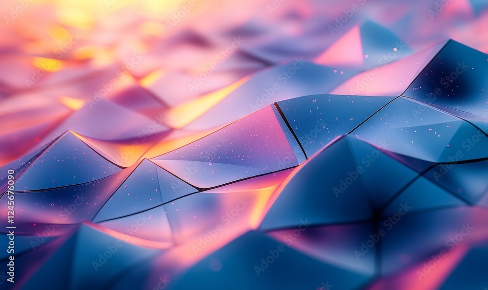 Poster abstract 3d composition of layered spheres reflecting vibrant light sources., generative ai