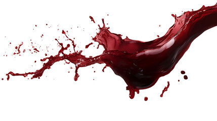 Red wine splash isolated on transparent or white background