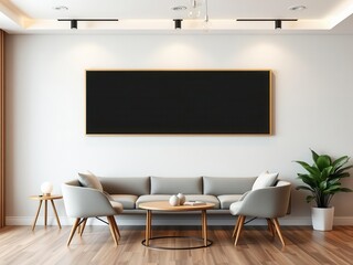 A mockup of office wall art featuring a canvas with a modern layout, mockup, graphic, decoration