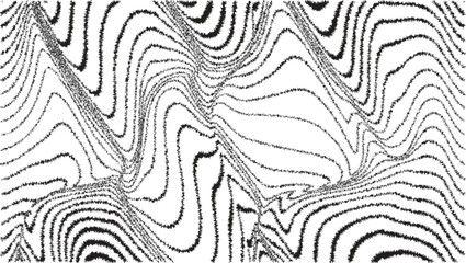 Glitch effect . Distorted speed lines .Abstract flow lines background . Fluid wavy shape .Rough edges .Striped linear pattern . Music sound wave . Vector illustration
