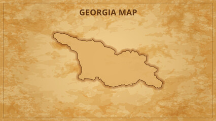 A Vintage Map Depicting the Borders of the Georgia. Georgia map with federal states in A vintage map based background, Political Georgia Map