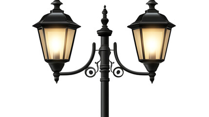 Street lamp isolated on transparent or white background