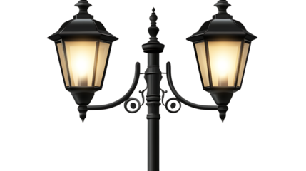 Street lamp isolated on transparent or white background