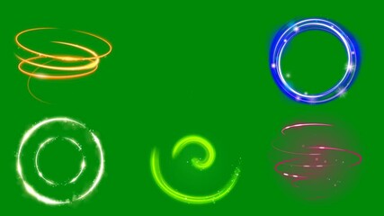 Swirl Light Green Screen Overlay Perfect for Stunning Effects, Easy editable green screen video, high quality vector 3D illustration. Top choice green screen background