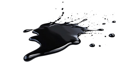 Water spill puddle and droplets isolated on transparent or white background, 