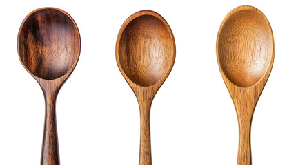 Wooden spoon isolated on transparent or white background
