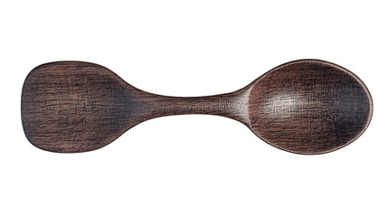 Wooden spoon isolated on transparent or white background