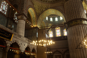 Obraz premium Blue Mosque as known Sultan Ahmet mosque, a UNESCO World Heritage Site in Fatih District, Istanbul Province, Turkey