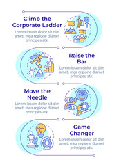 Company corporate structure infographic vertical sequence. Workflow efficiency, partnership. Visualization infochart with 4 steps. Circles workflow. Montserrat SemiBold, Lato Regular fonts used © bsd studio