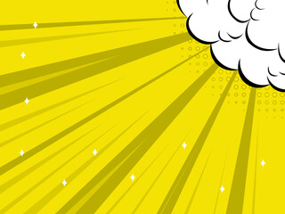 Comic Burst Background With Cloud