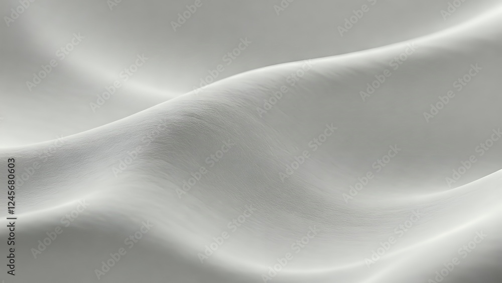 Poster smooth, flowing white fabric with gentle waves and subtle shadows creating a serene, minimalist text