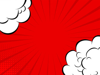 Comic Burst Background With Cloud