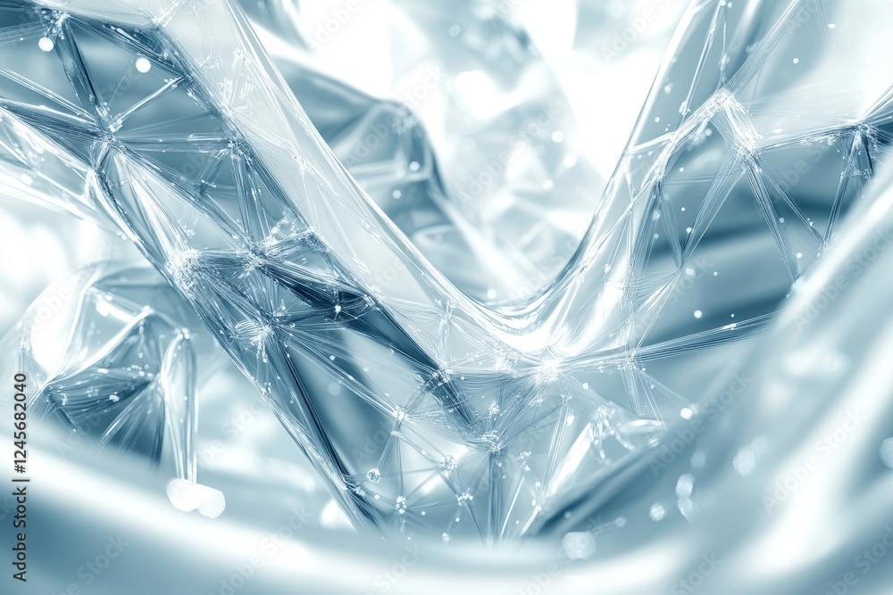 Aufkleber abstract wireframe structure, 3d render, generative ai