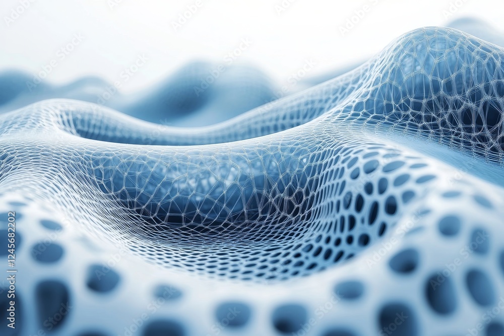 Aufkleber abstract wireframe structure, 3d render, generative ai