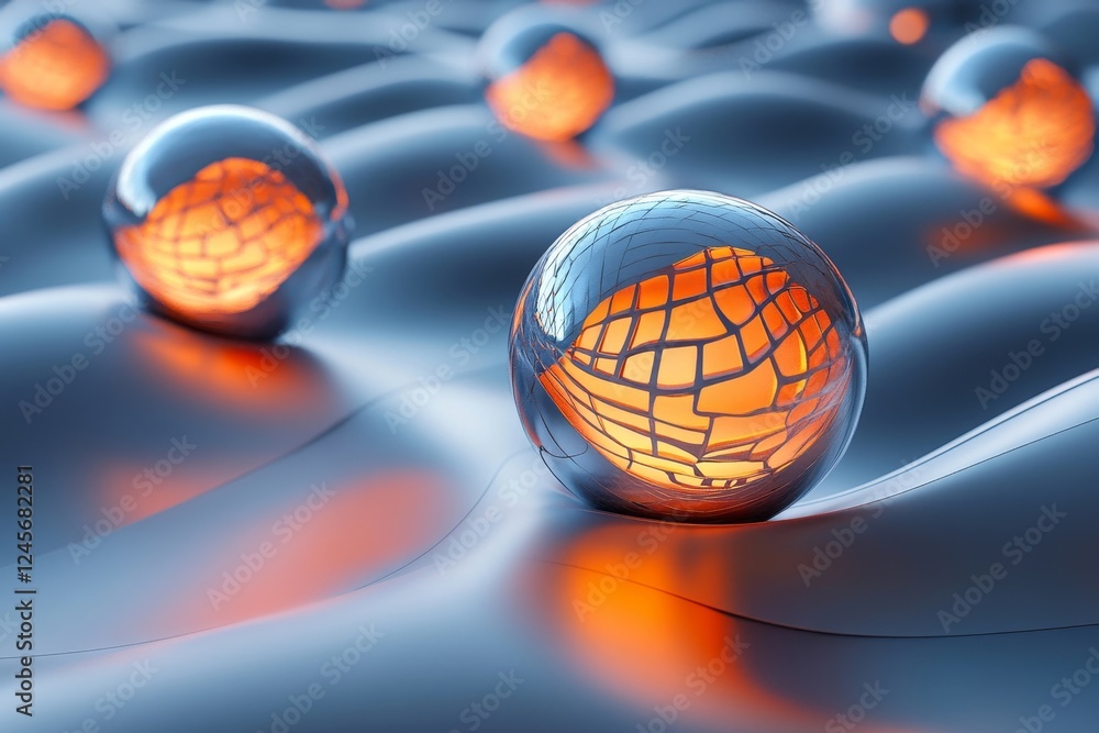 Poster abstract 3d composition of polygonal shapes creating a chaotic grid., generative ai