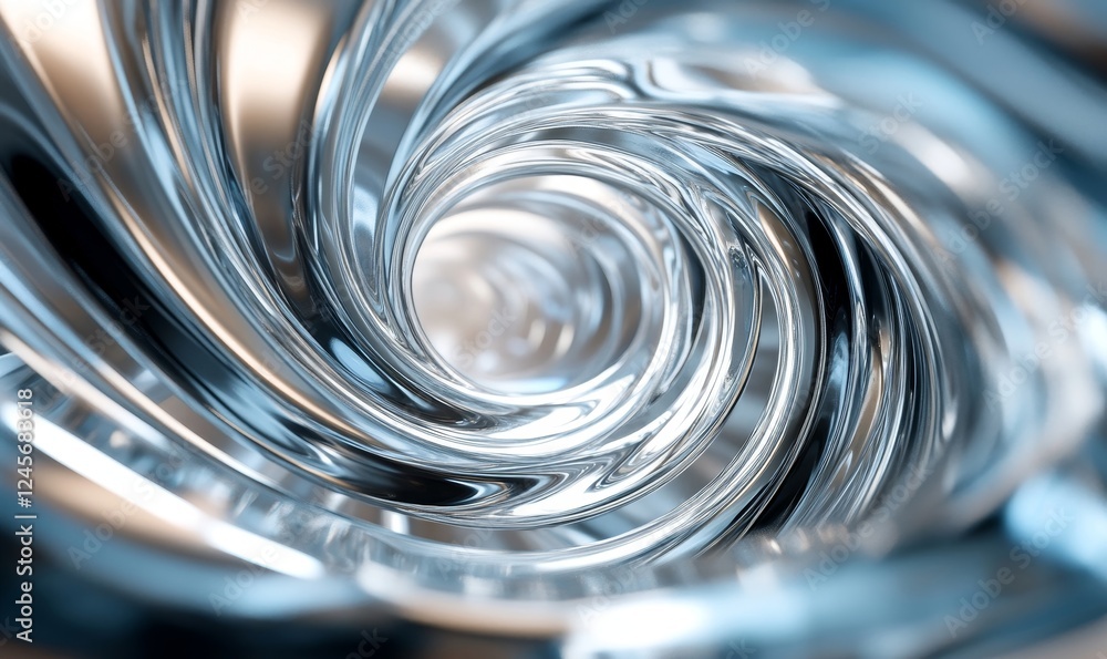 Aufkleber abstract 3d composition of metallic rods forming a spiral. minimalistic background., generative ai