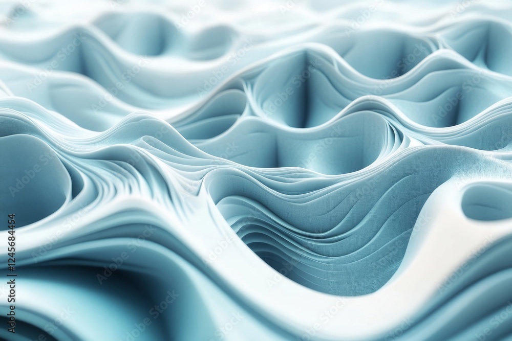 Poster abstract layered structure, 3d render, generative ai