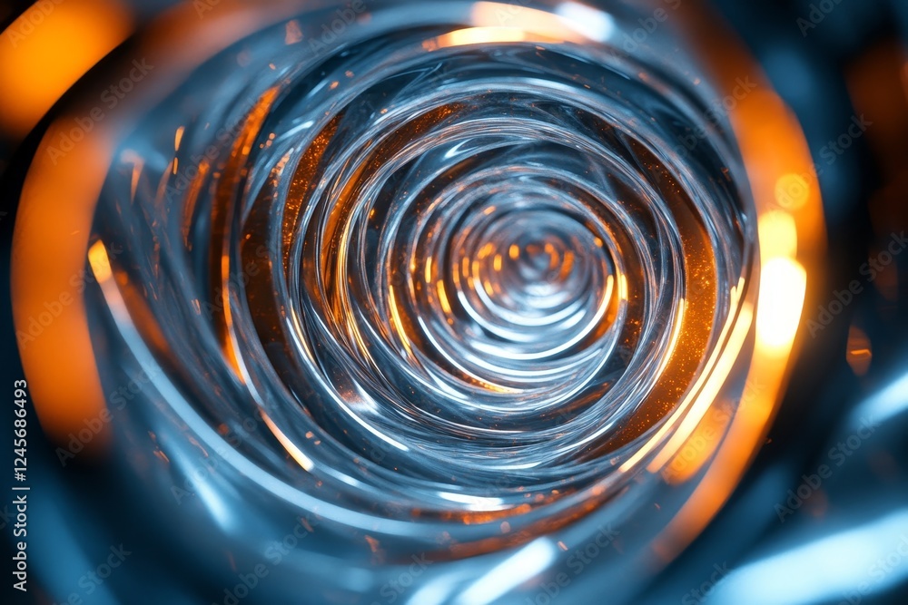 Poster abstract 3d render of spiraling rods forming a dynamic structure., generative ai