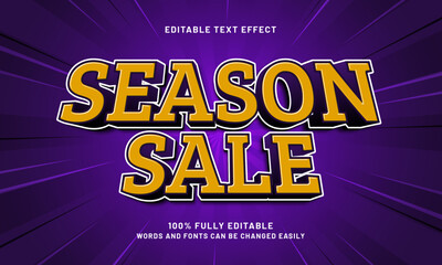 Fototapeta premium season sale editable text effects with a sale and discount theme