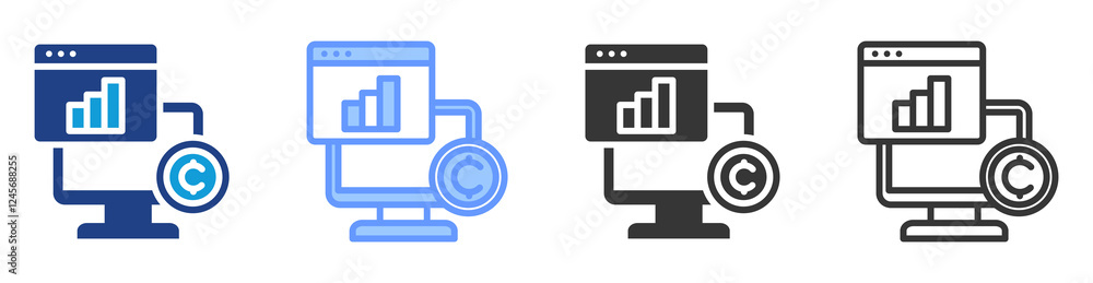 Poster Market maker icon set multiple style collection