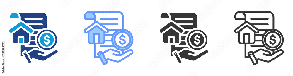 Poster Collateral icon set multiple style collection