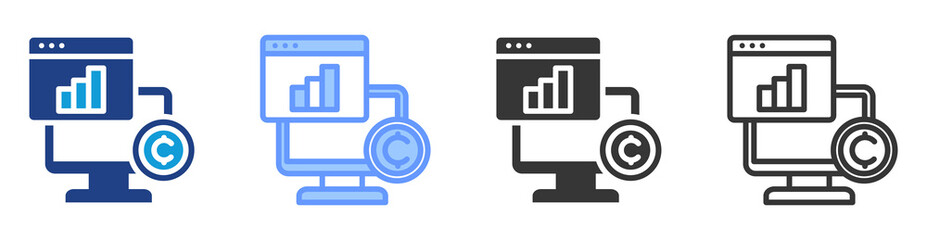 Market maker icon set multiple style collection