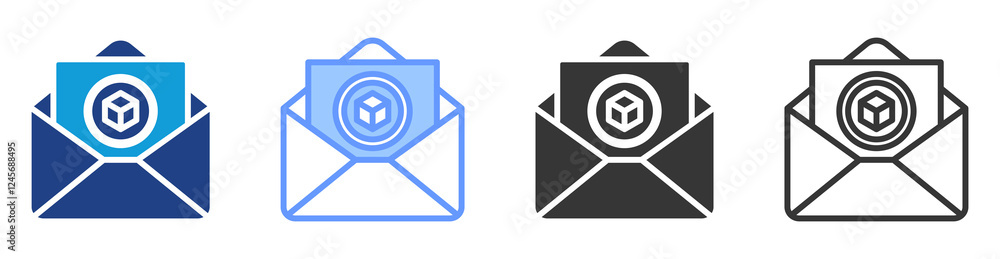 Poster Wrapped token icon set multiple style collection