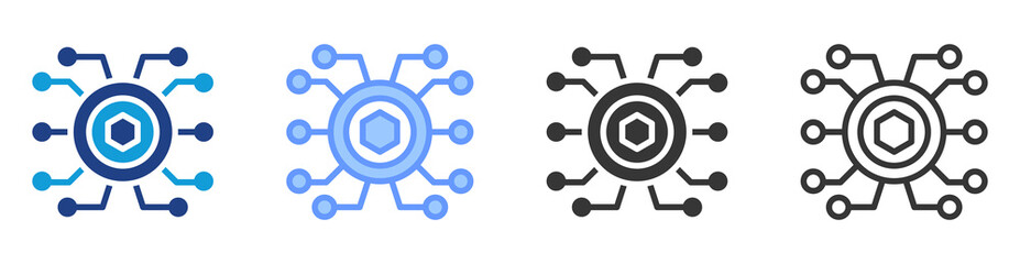 Nft integration icon set multiple style collection