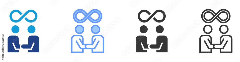 Poster perpetual contract icon set multiple style collection