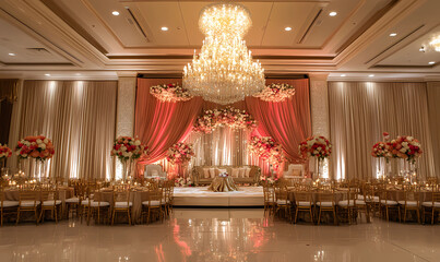 Muslim Wedding Event Planner with a Refined Ballroom Setup for a Luxurious Wedding