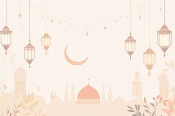Happy Ramadan art. Ramadan greeting templates. Islamic month art.