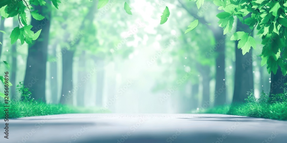 Poster forest with trees and grass