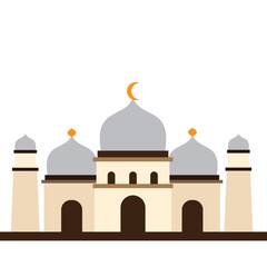 Colorful mosque icon isolated on white background