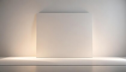 Minimalist White Panel and Platform in a Bright Room