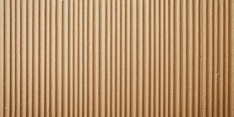 Fototapeta premium Soft brown corrugated cardboard texture with vertical lines creating depth ideal for versatile design backgrounds and earthy themed projects.