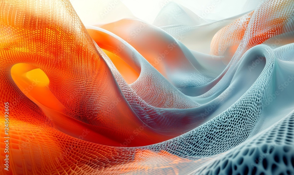 Poster abstract 3d illustration of fractal shapes. futuristic modern background design., generative ai