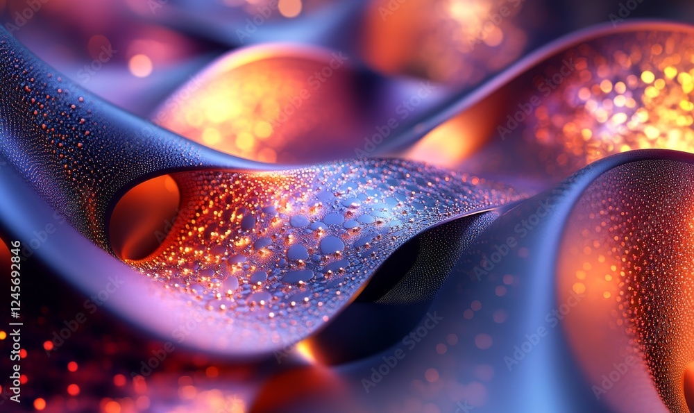 Poster abstract 3d illustration of fractal shapes. futuristic modern background design., generative ai