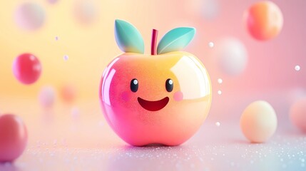 Obraz premium An expressive apple illustration transforms culinary projects, serving as an engaging focal point for recipe collections effectively modern graphic style