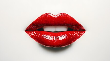 Obraz premium 37. A classic red lipstick on a white background