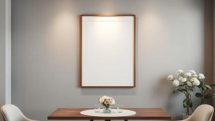 A mockup of stylish office wall art displayed in a modern frame, decor, workplace, interior