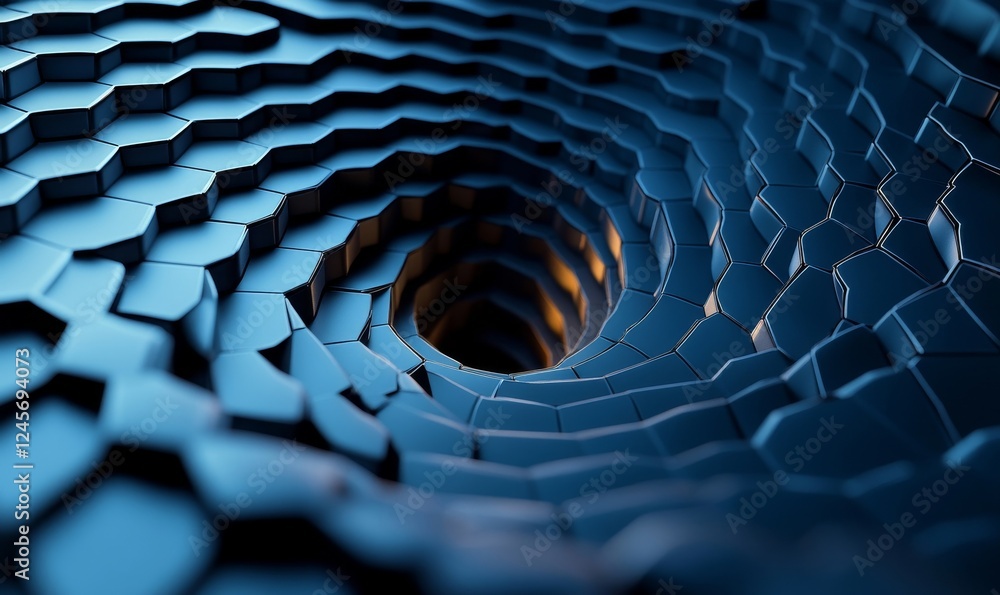 Poster abstract blue background with circles, generative ai